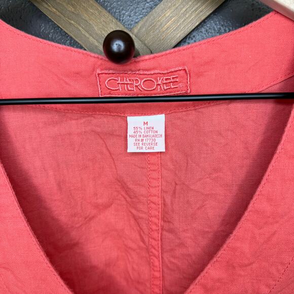 Vintage Y2K Cherokee linen and cotton vest tank top size large - Picture 4 of 5